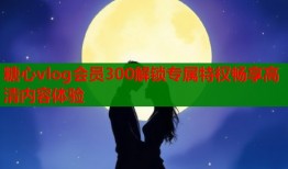 糖心vlog会员300解锁专属特权畅享高清内容体验